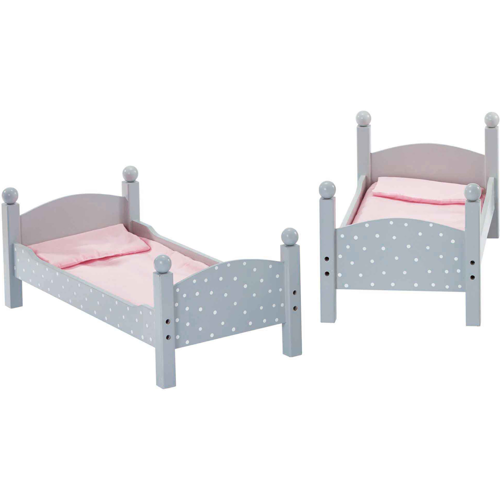 Teamson Kids Olivia's Little World Grey Polka Dots Doll Double Bunk Bed Image 3