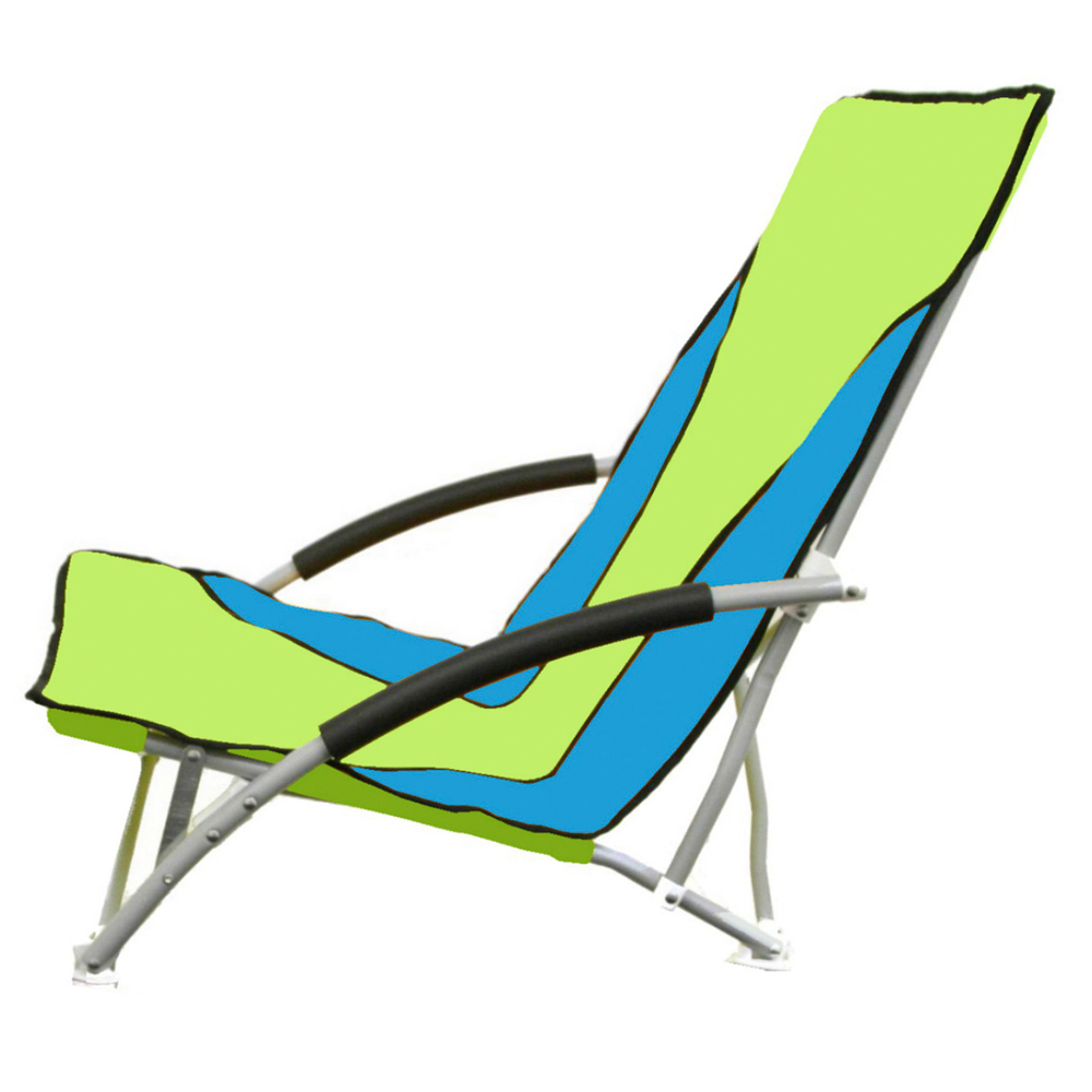 Green Folding Deck Chair with Foam Arms Image 2