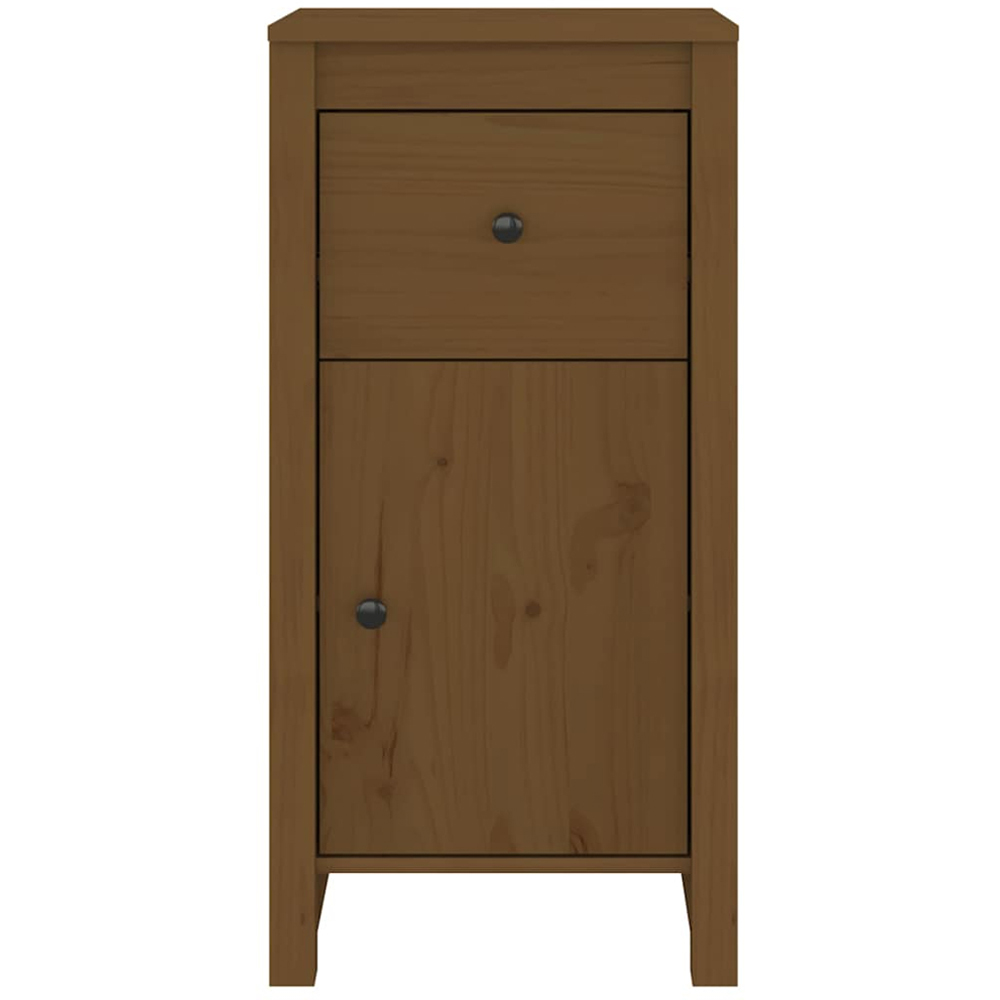 vidaXL Single Door Single Drawer Honey Brown Sideboard Image 5