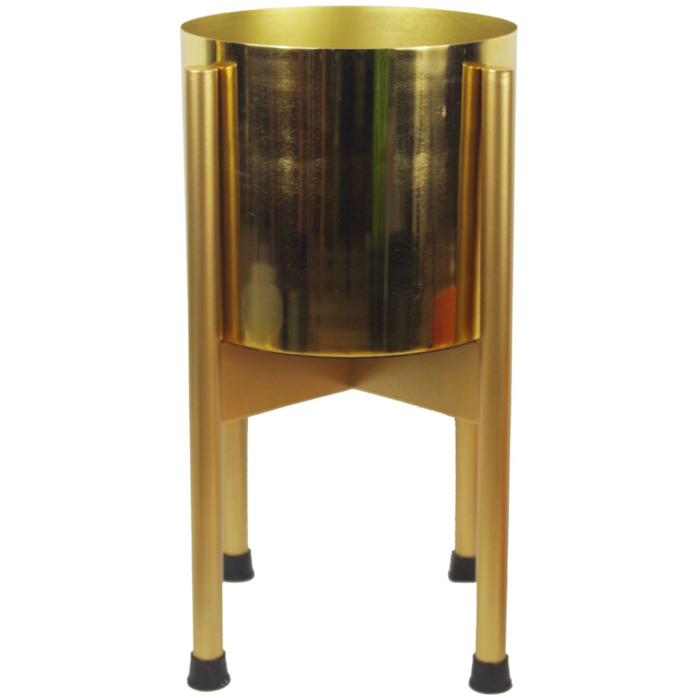 Botanik Polished Gold Finish Metal Planter 20 x 18cm Image 3