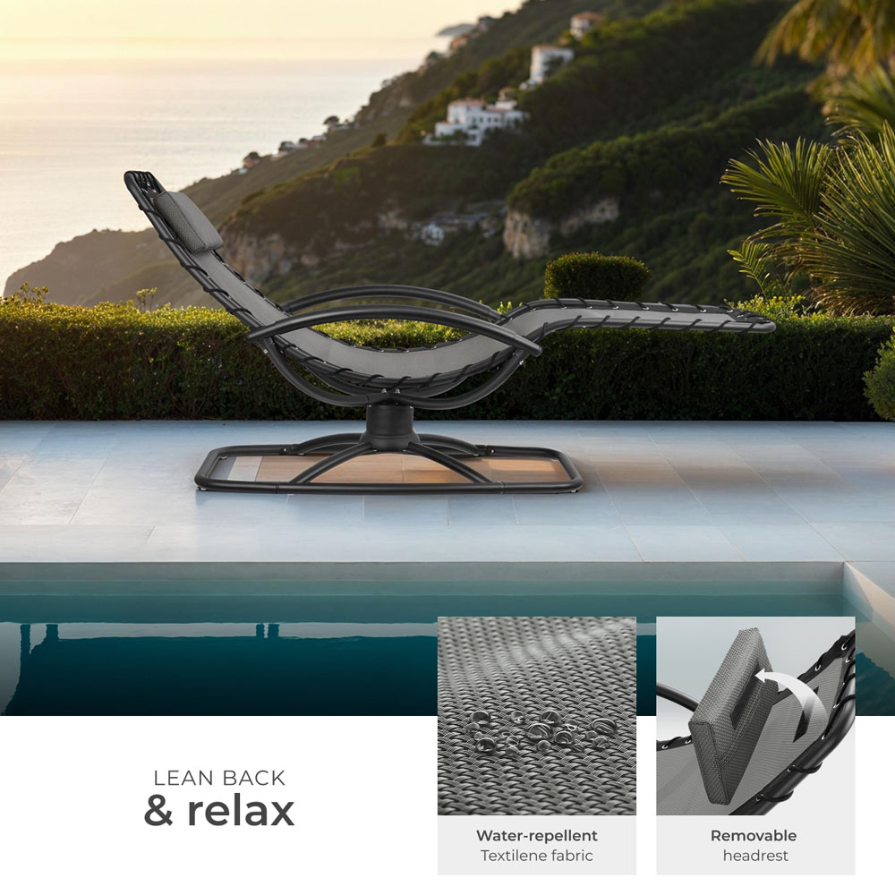 tectake Toulon Grey Ergonomic and Rocking Sun Lounger Image 4