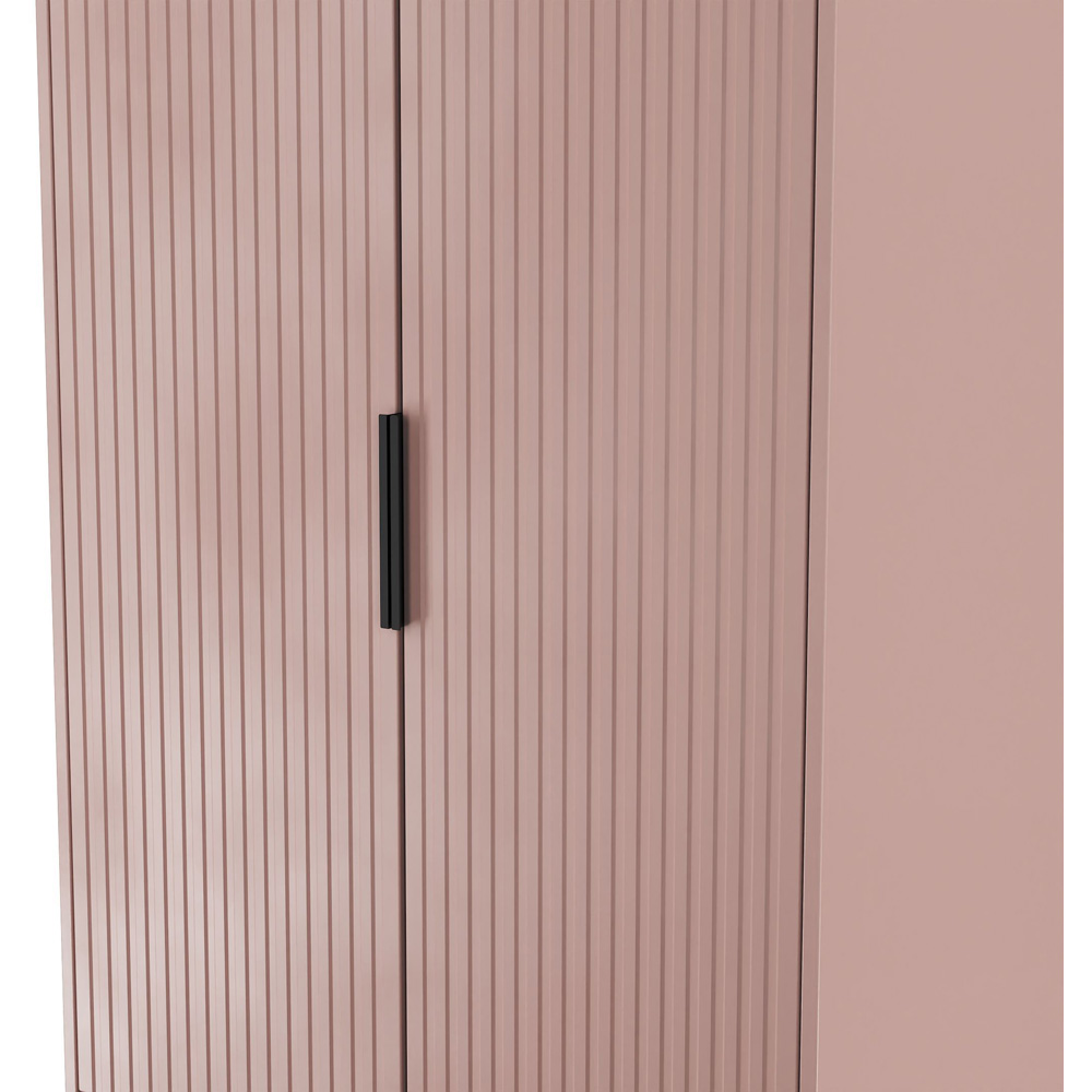 Crowndale Fluted 2 Door 2 Drawer Kobe Pink Tall Wardrobe Ready Assembled Image 5