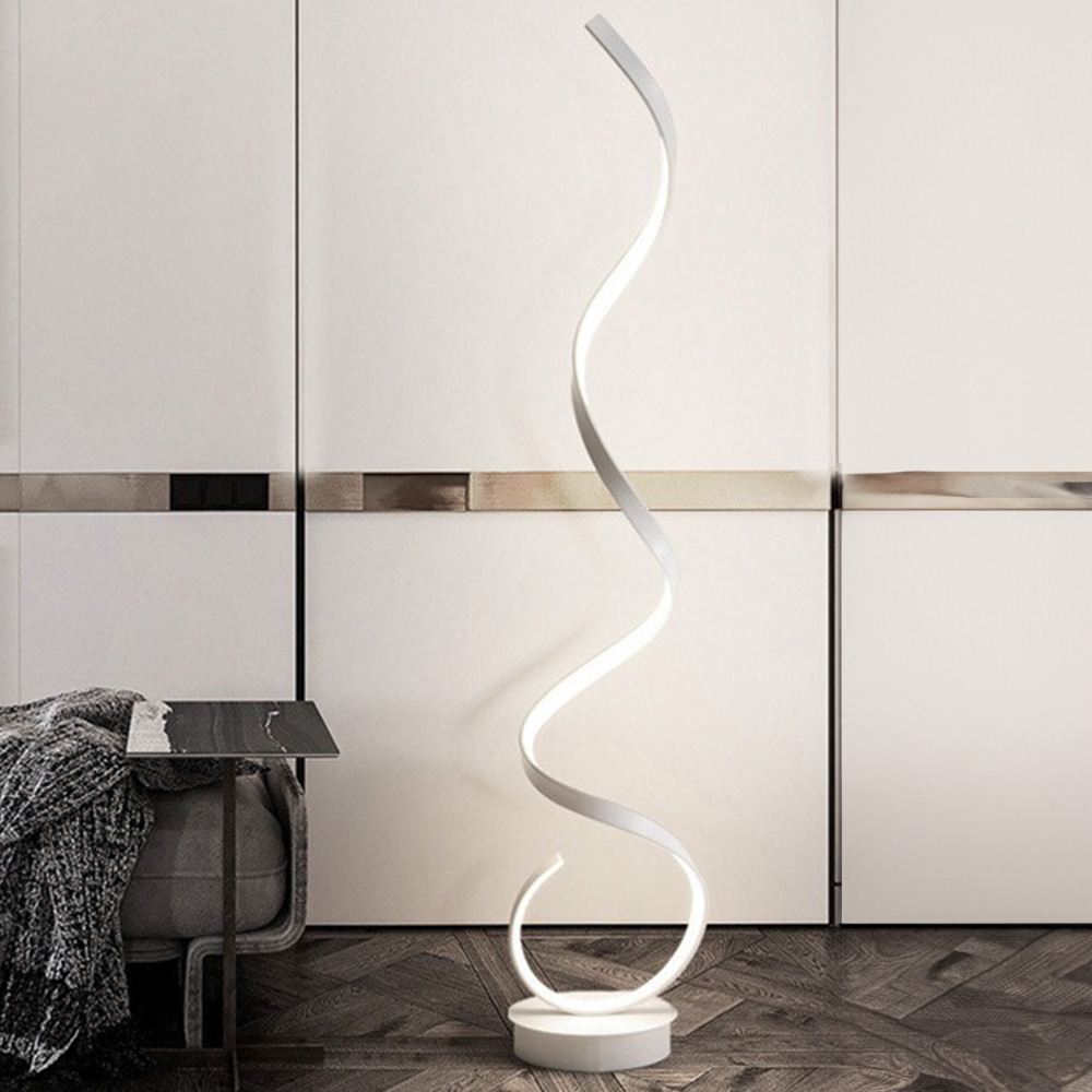 Living and Home White Glow Spiral Floor Lamp Image 5