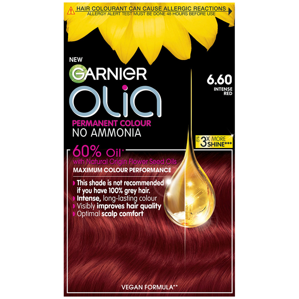 Garnier Olia 6.60 Bold Intense Red Permanent Hair Dye Image 1
