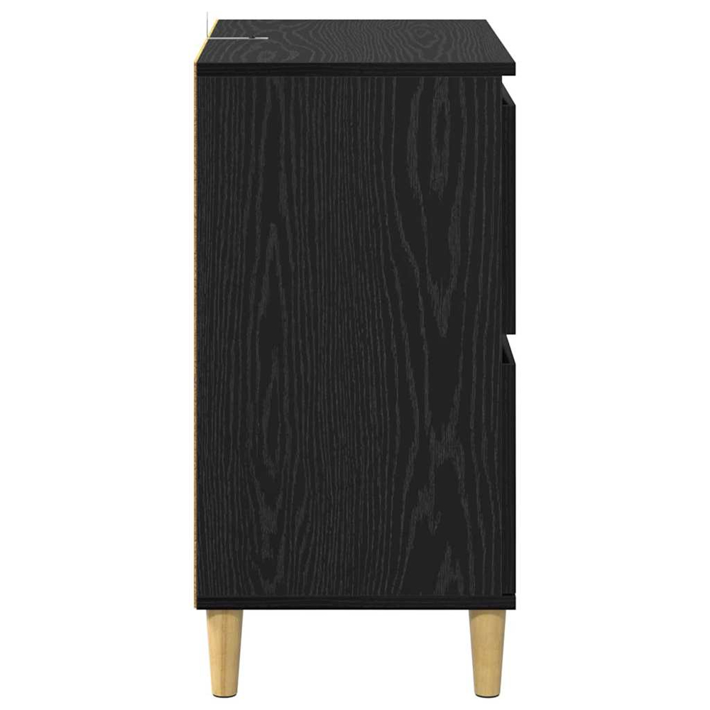 vidaXL 4 Door Black Oak Sideboard Set of 2 Image 8