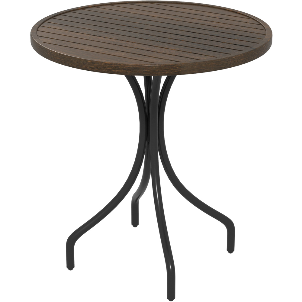 Outsunny Brown Round Garden Side Table Image 2