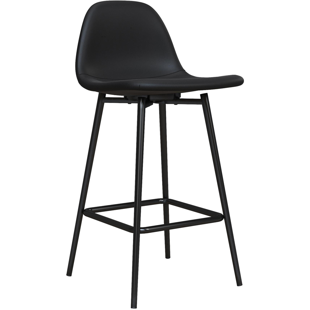 Dorel Calvin Black Upholstered Counter Stool Image 2
