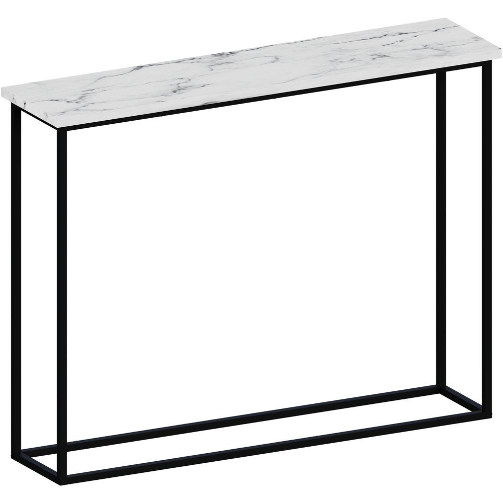 VIDA DESIGNS White Marble and Black Metal Leg Console Table Image 2