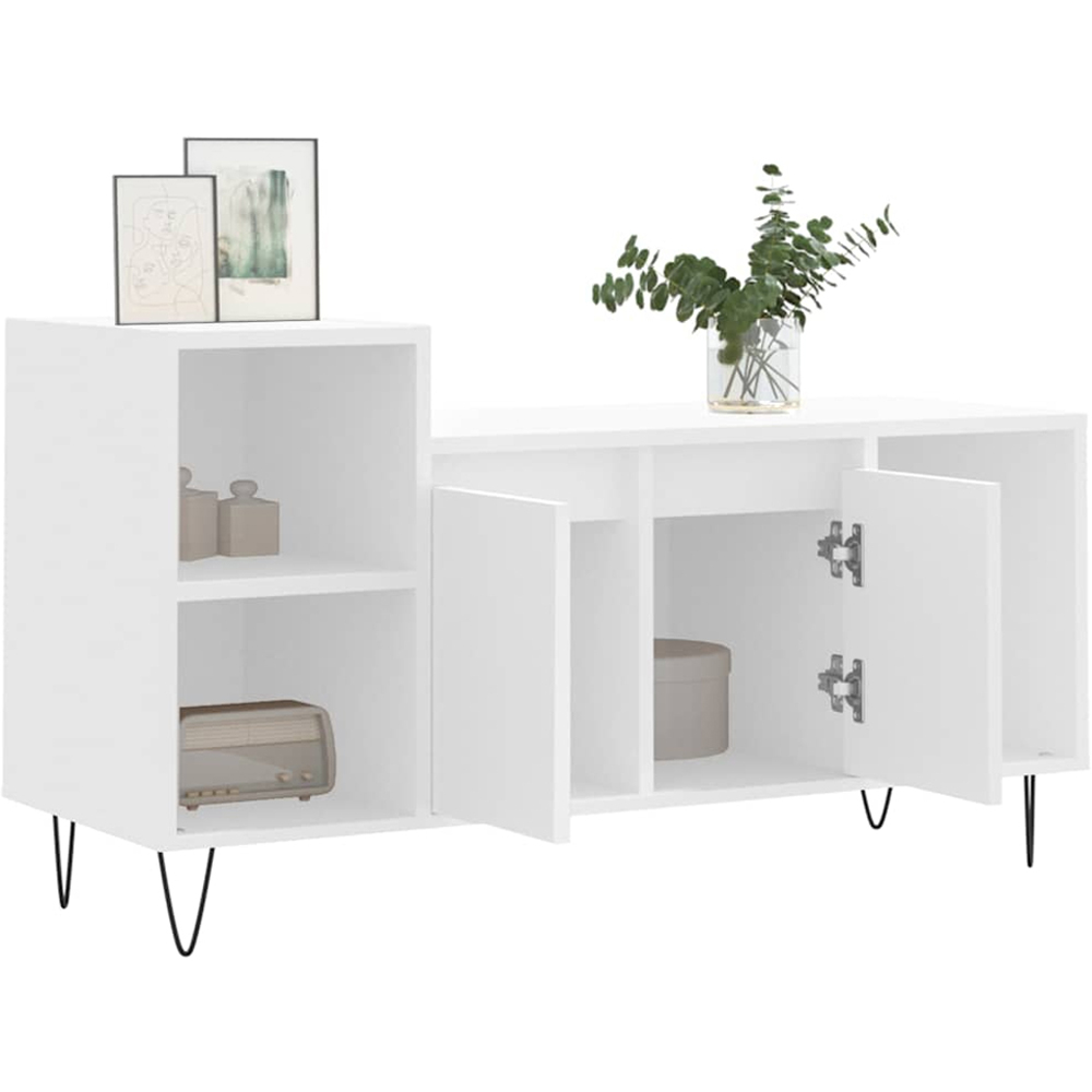 vidaXL 2 Door 3 Shelf White TV Cabinet Image 4