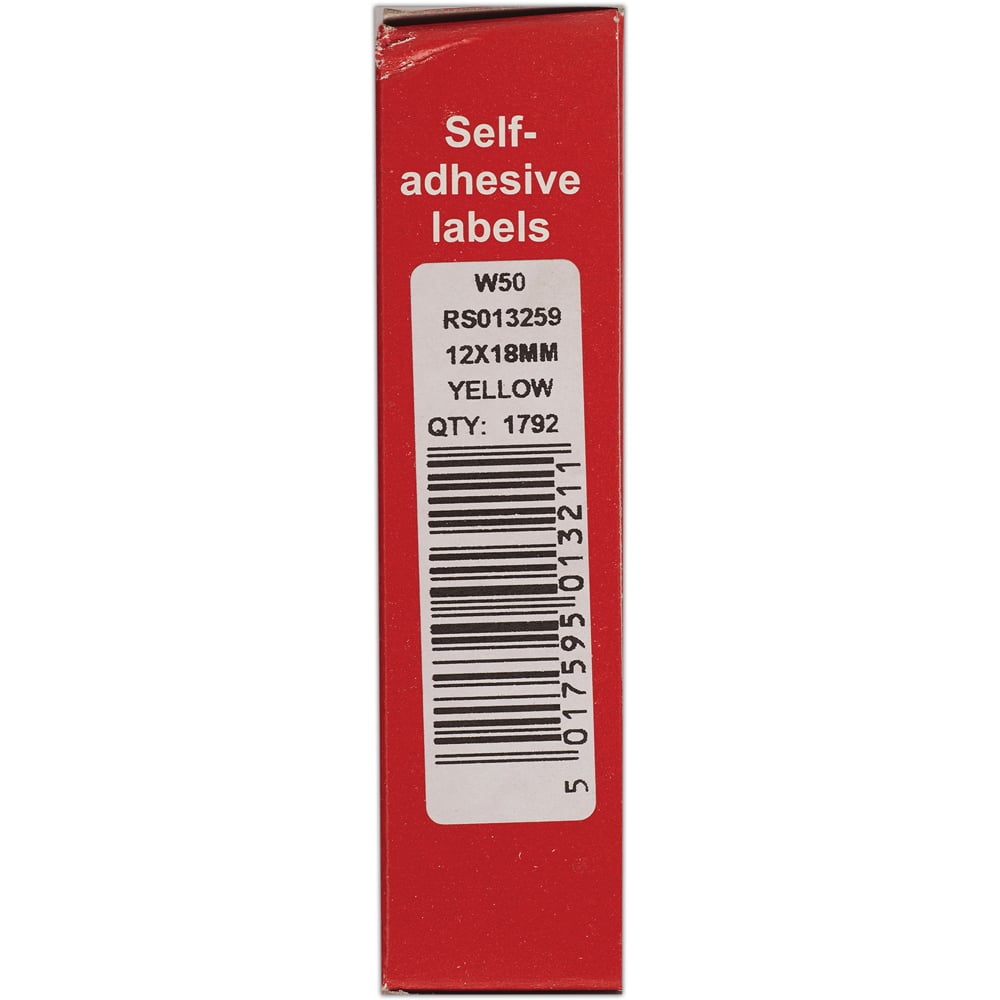 Blick Yellow Rectangular Self Adhesive Label in Dispenser 12 x 18mm 1792 Pack Image 4