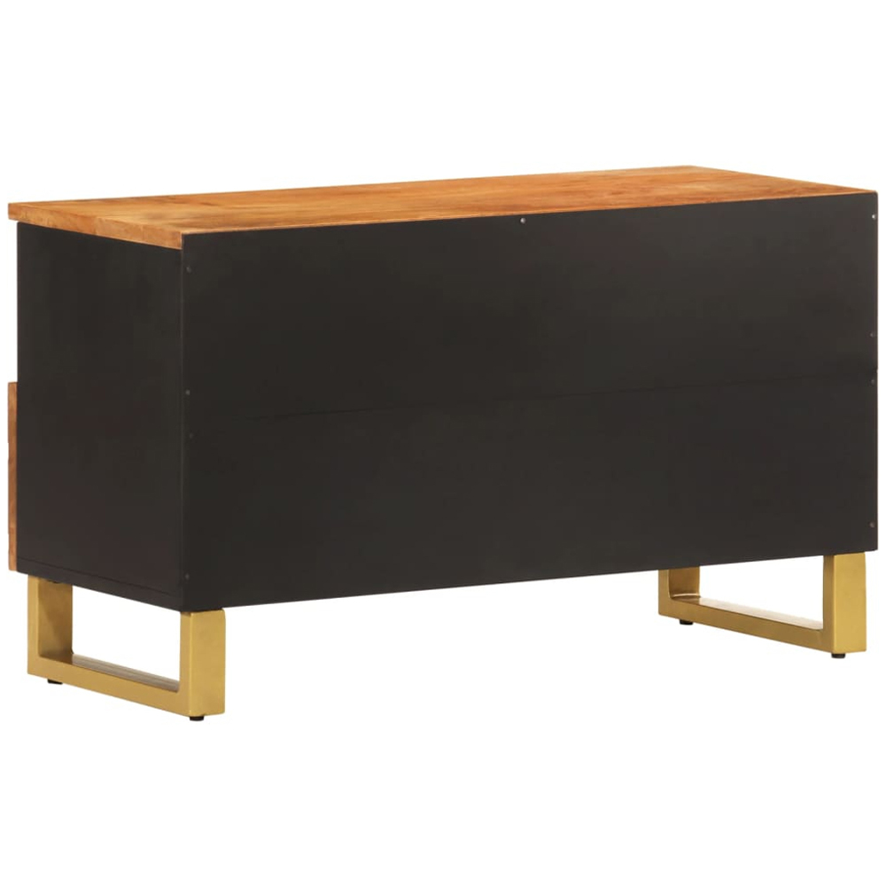 vidaXL Single Drawer 3 Open Shelf TV Cabinet with Metal Legs Image 6