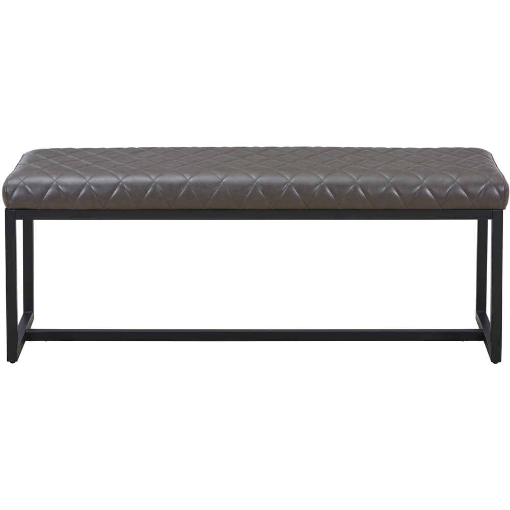 Portland Lennox Grey Cross Stitch Dining Bench Image 2