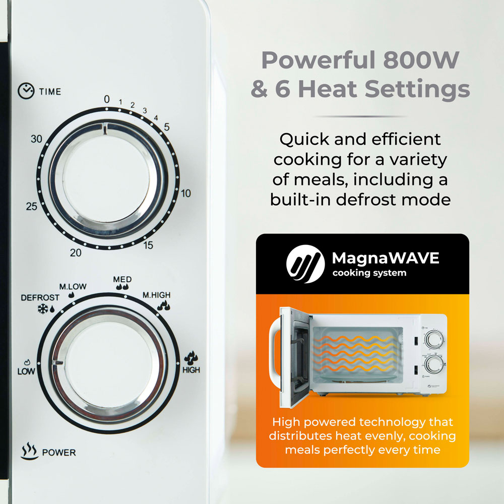 Tower T24042WHT White 20L Manual Microwave Image 3