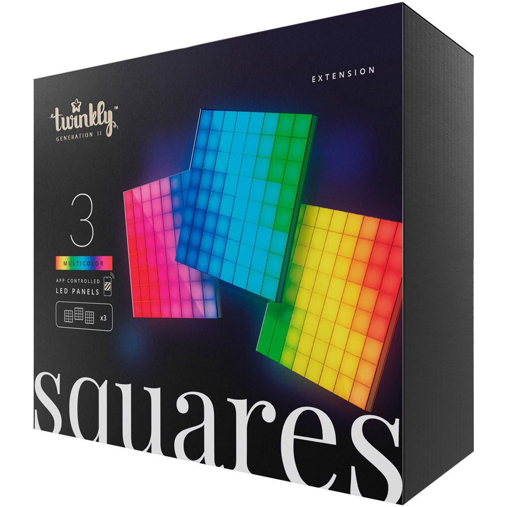 Twinkly Squares 64 RGB LED Smart Panel Light Extension Kit 3 Pack Image 1
