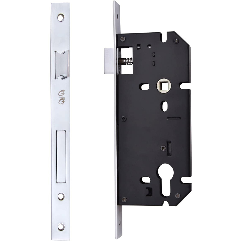 Golden Grace Polished Chrome Euro Mortise Sash Lock Body Backset 75mm Image 1
