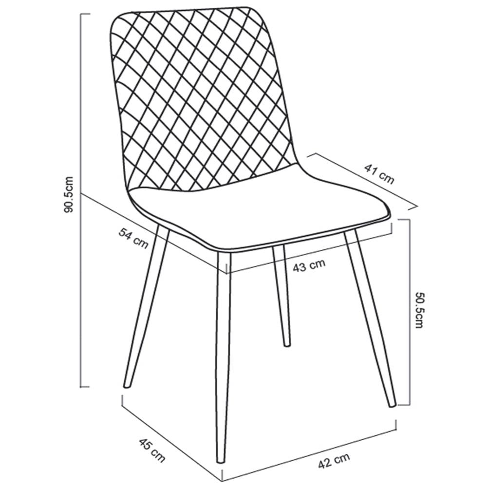 wilko Lexi Set of 4 Light Grey Velvet Fabric Dining Chairs Image 9