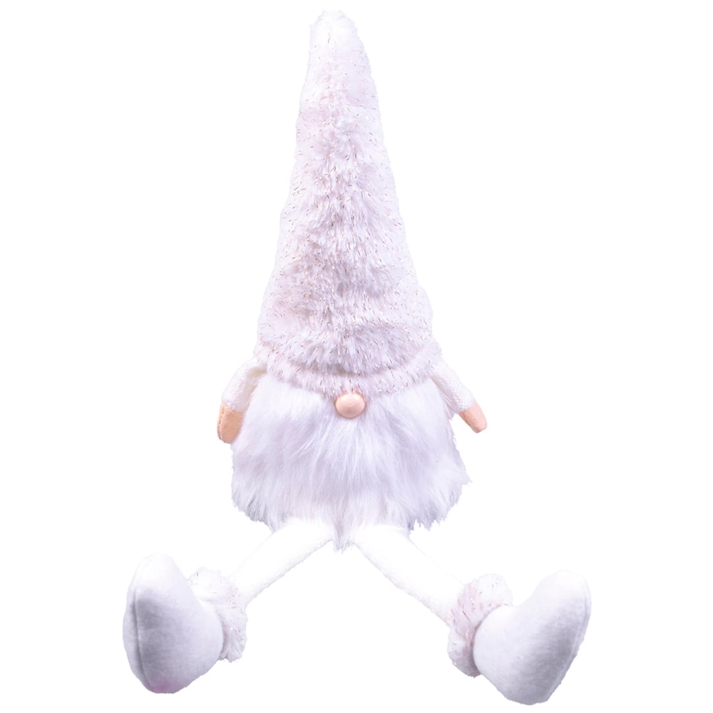 St Helens White Long Legged Gonk Christmas Decoration 38cm Image 1