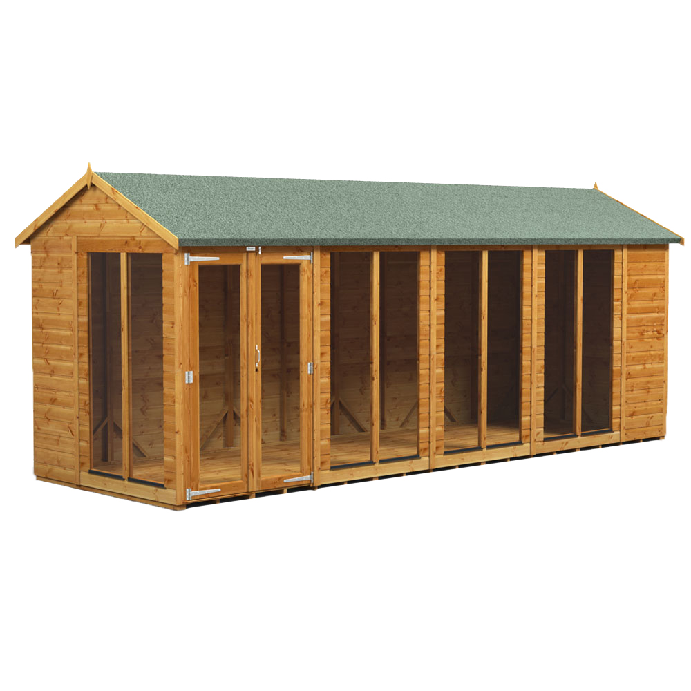 Power Sheds 18 x 6ft Double Door Apex Traditional Summerhouse Image 1
