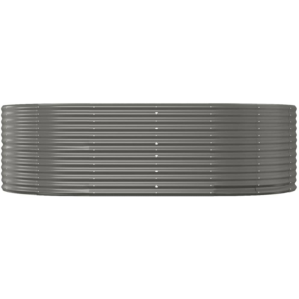 vidaXL Grey Galvanised Steel Oval Raised Garden Bed 212 x 140 x 68cm Image 2