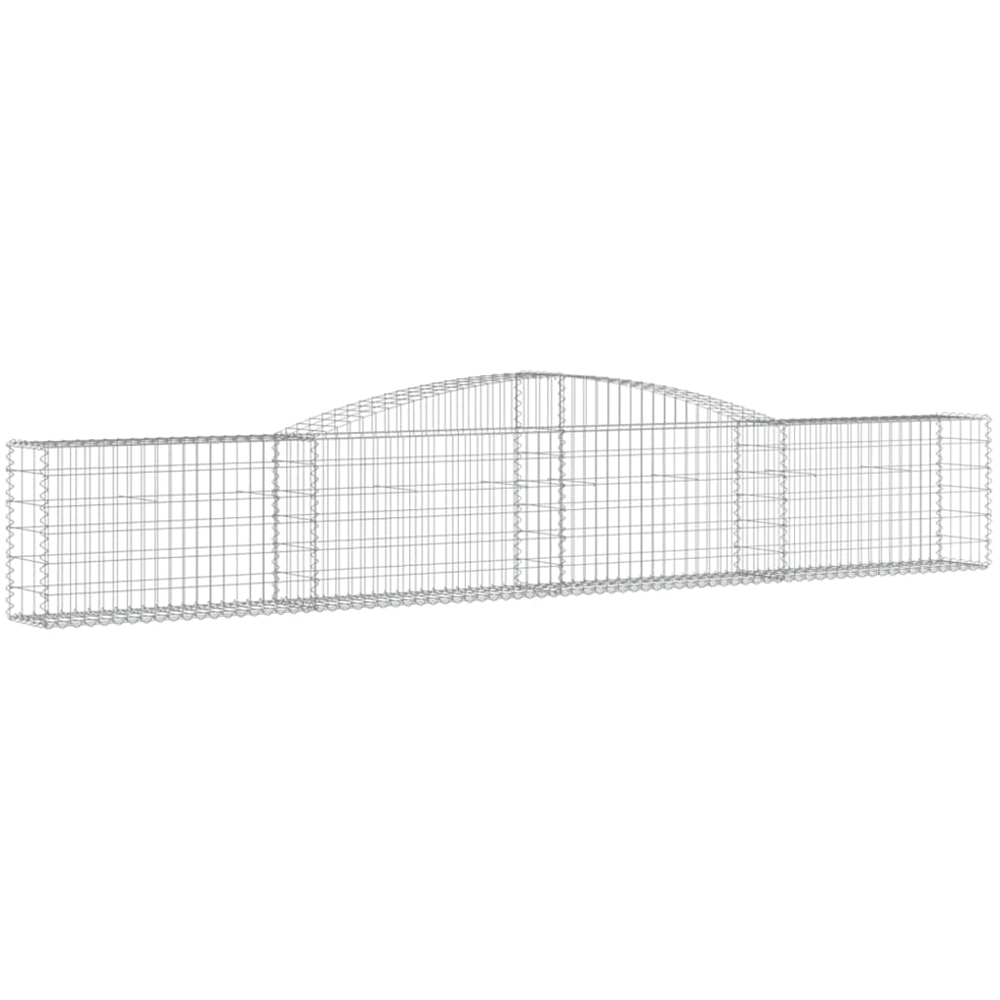 vidaXL Silver Galvanised Iron Gabion Basket 400 x 30 x 60/80cm 8 Pack Image 1
