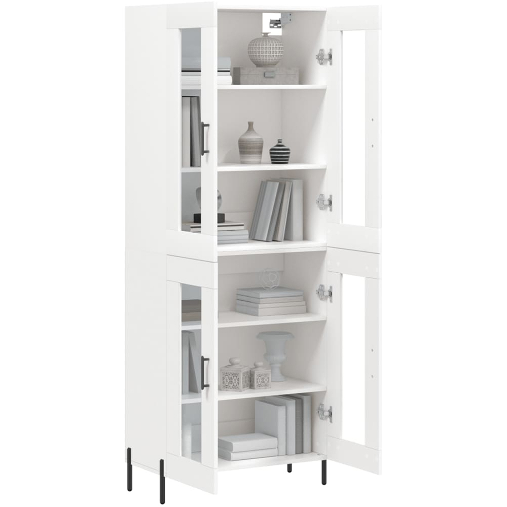 vidaXL 4 Glass Door White Highboard Image 3