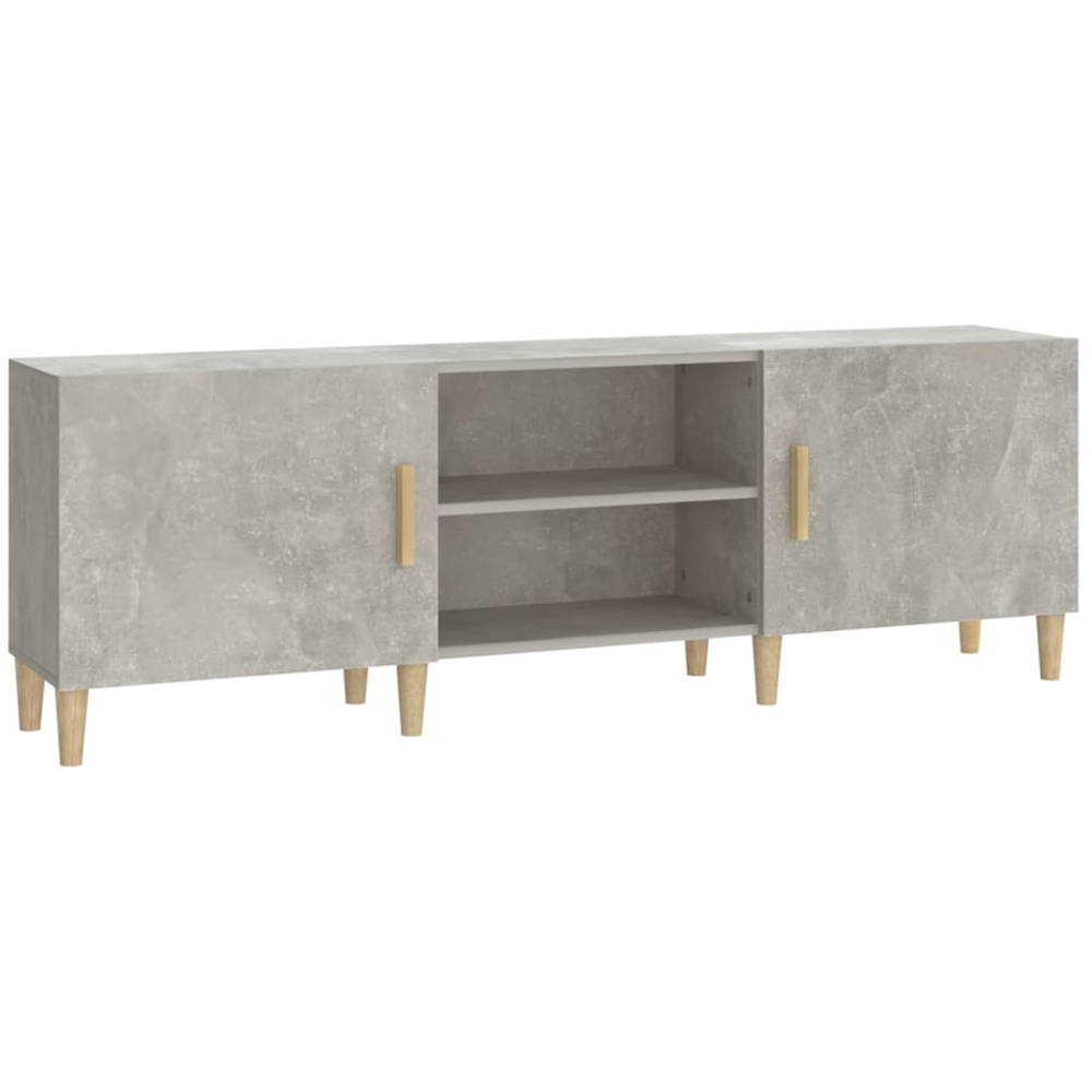 vidaXL 2 Door 2 Shelf Concrete Grey TV Cabinet Image 2