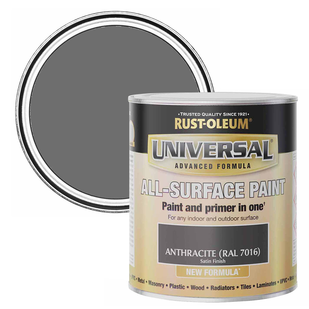 Rust-Oleum Universal Anthracite Satin All Purpose Paint 750ml Image 1