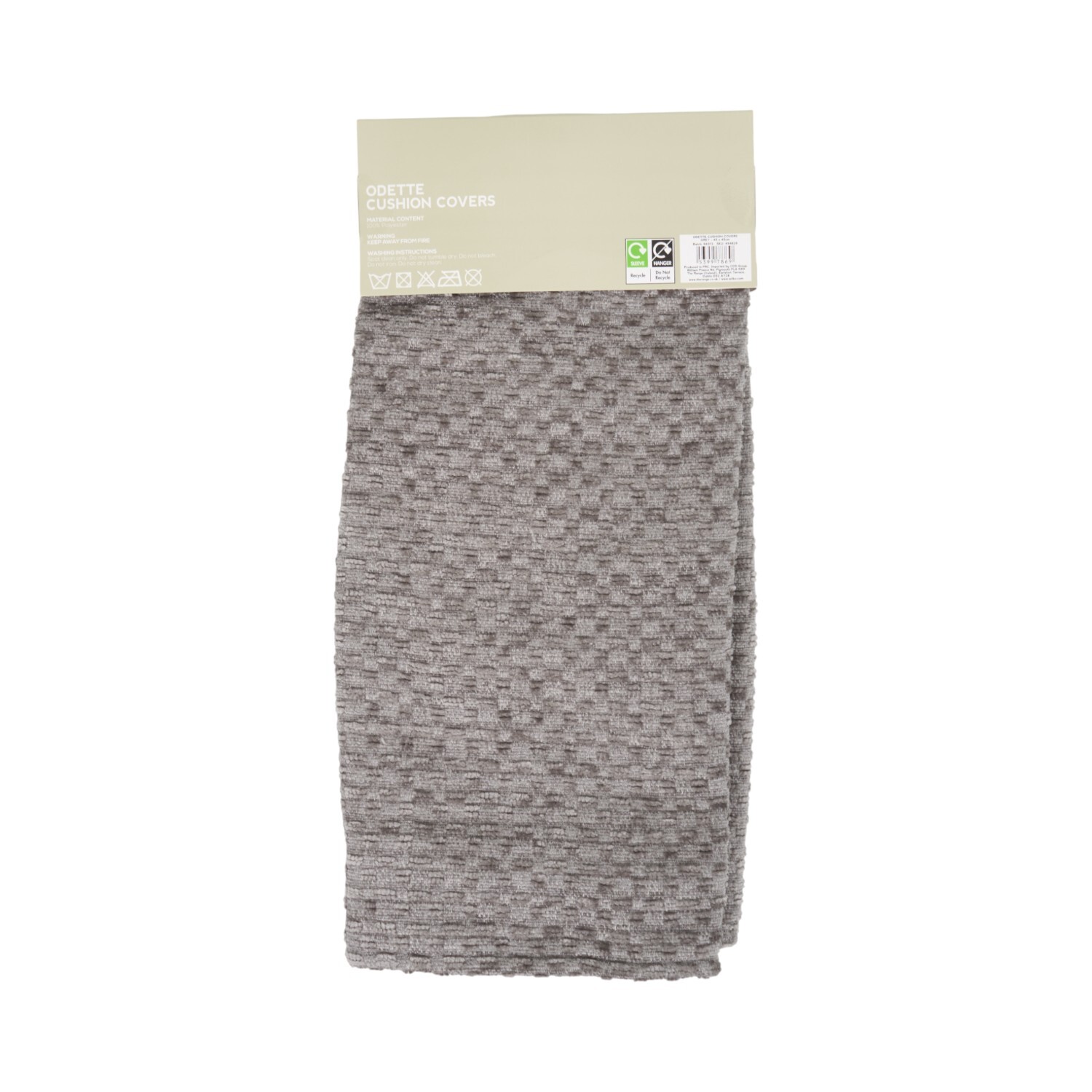 Pack of 2 Odette Chenille Cushion Covers Grey Image 5