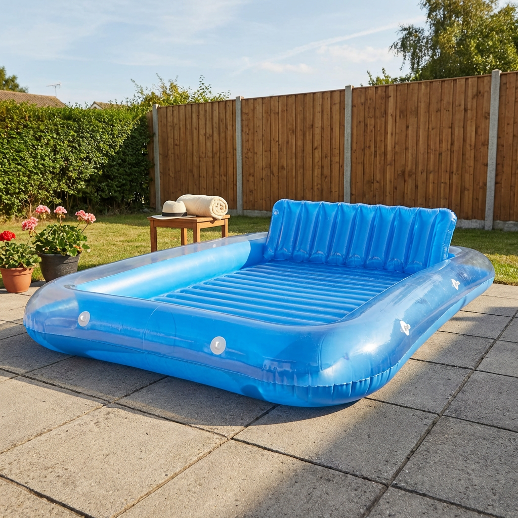 Double Inflatable Float Bed Blue Image 8