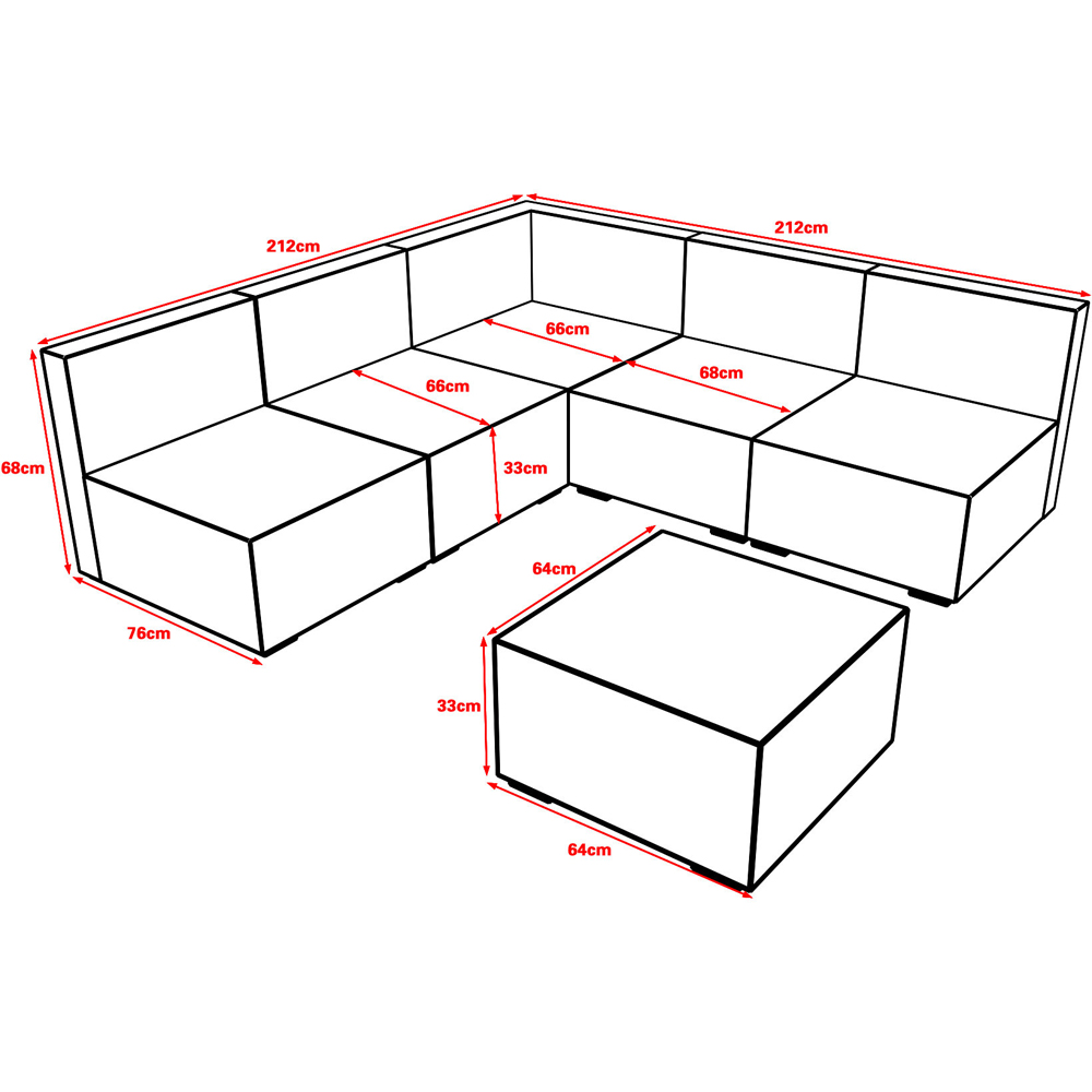 Furniture One 6 Seater Brown Garden Corner Sofa Set Image 9
