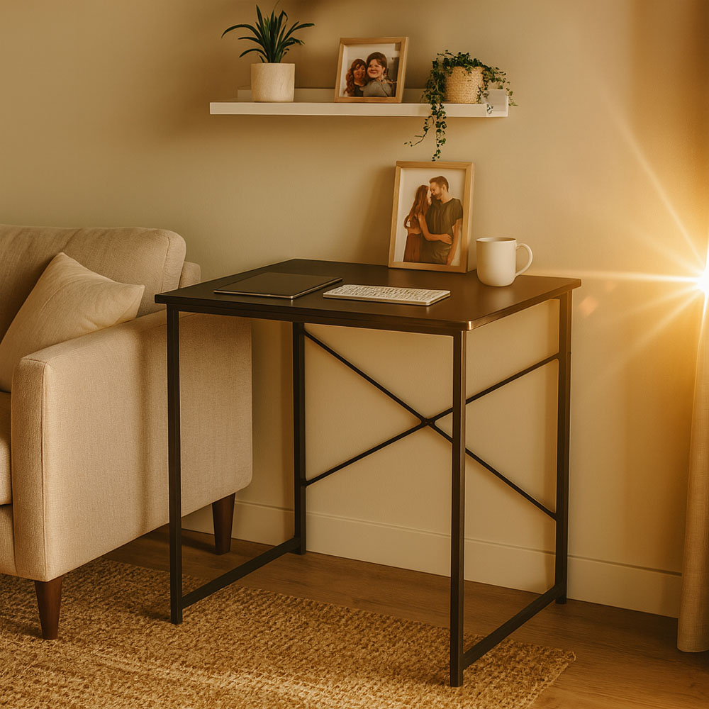 Harbour Housewares Wooden Computer Desk Black Image 3