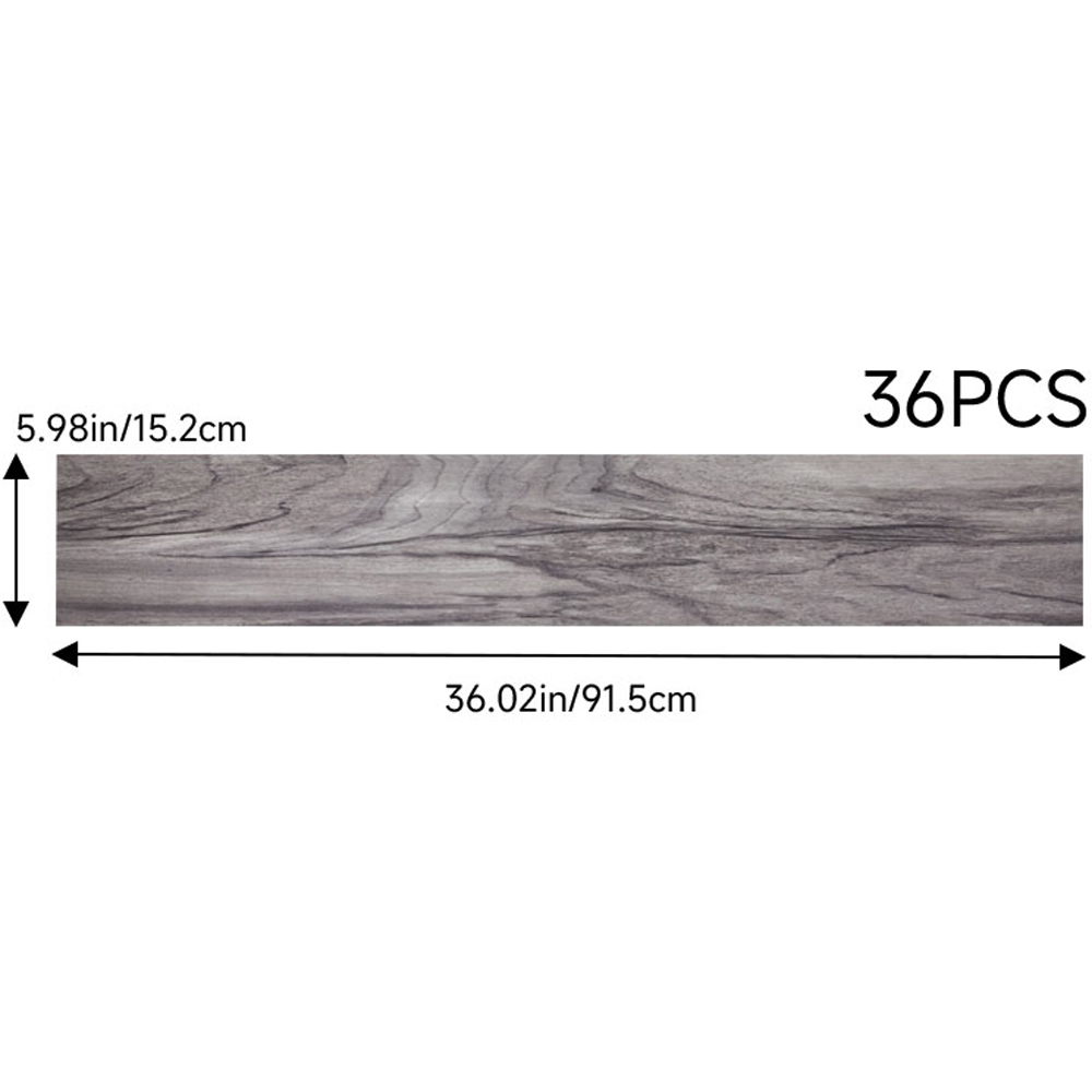 Living and Home Light Grey Wood Grain Rectangle PVC Flooring Self Adhesive 36 Pack Image 8