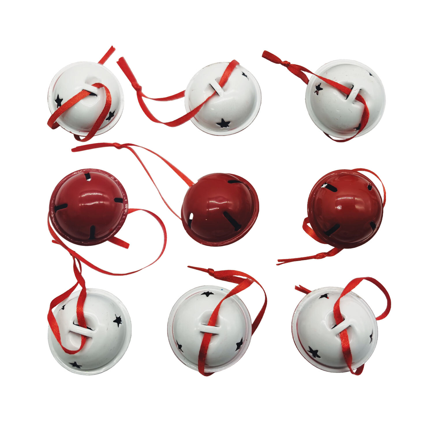 Candy Cane Lane Red and White Bells 9 Pack Image