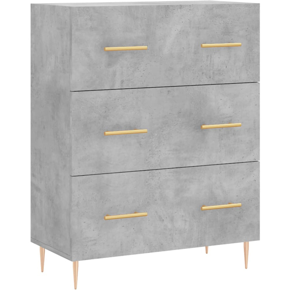 vidaXL 2 Glass Door 3 Drawer Highboard with Gold Handle and Legs Image 6