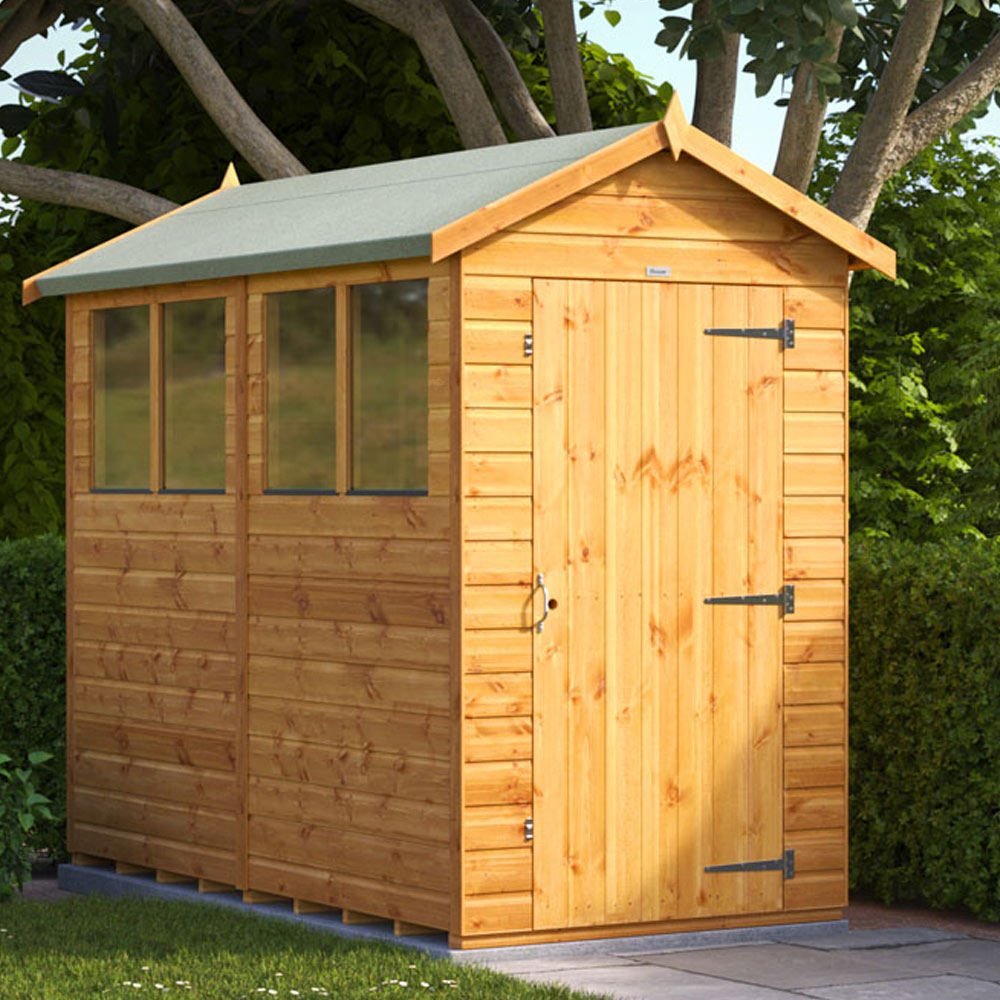 Power Sheds 8 x 4ft Apex Wooden Shed with Window Image 2