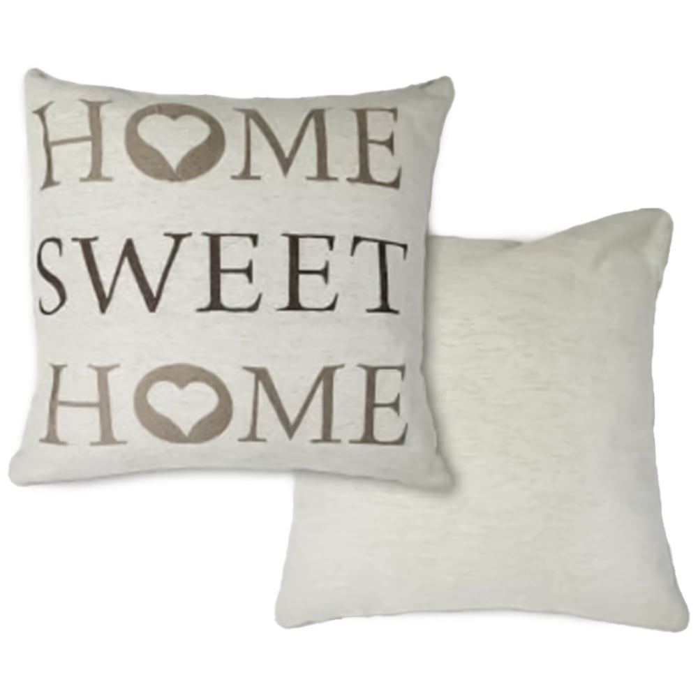 Serene Home Sweet Home Beige Cushion Cover 43 x 43cm Image