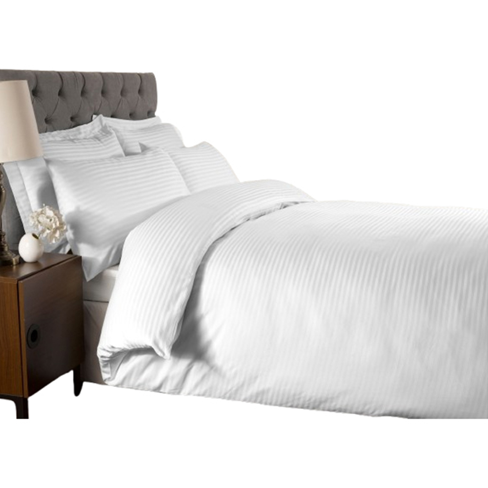 Rapport Home King White 250 Thread Count Cotton Percale Quilt Cover Image 1