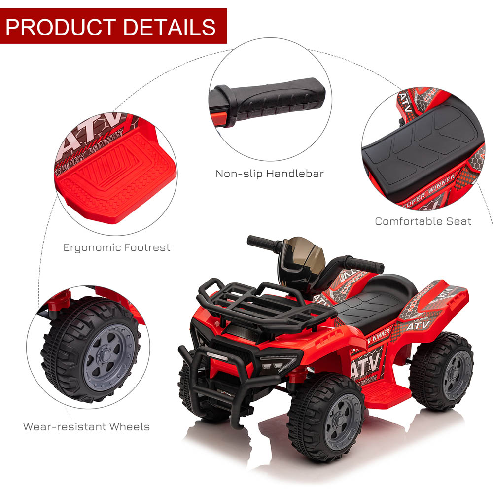 Tommy Toys Toddler Ride On Electric Quad Bike Red 6V Image 3