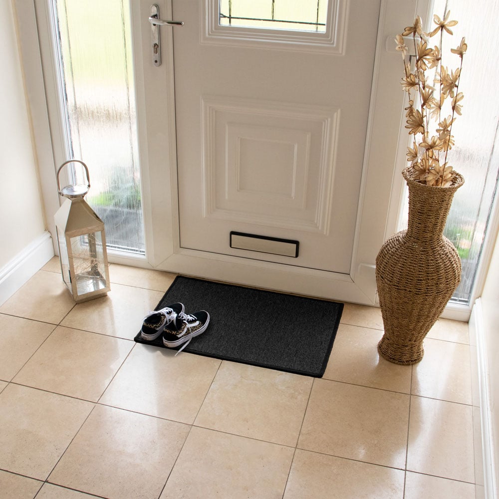 JVL Eden Black Indoor Machine Washable Doormat 40 x 60cm Image 8