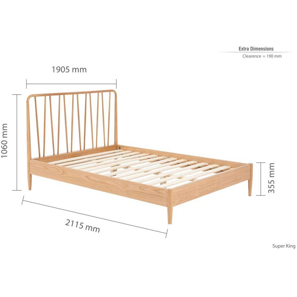 Jesper Super King Oak Bed Frame Image 9