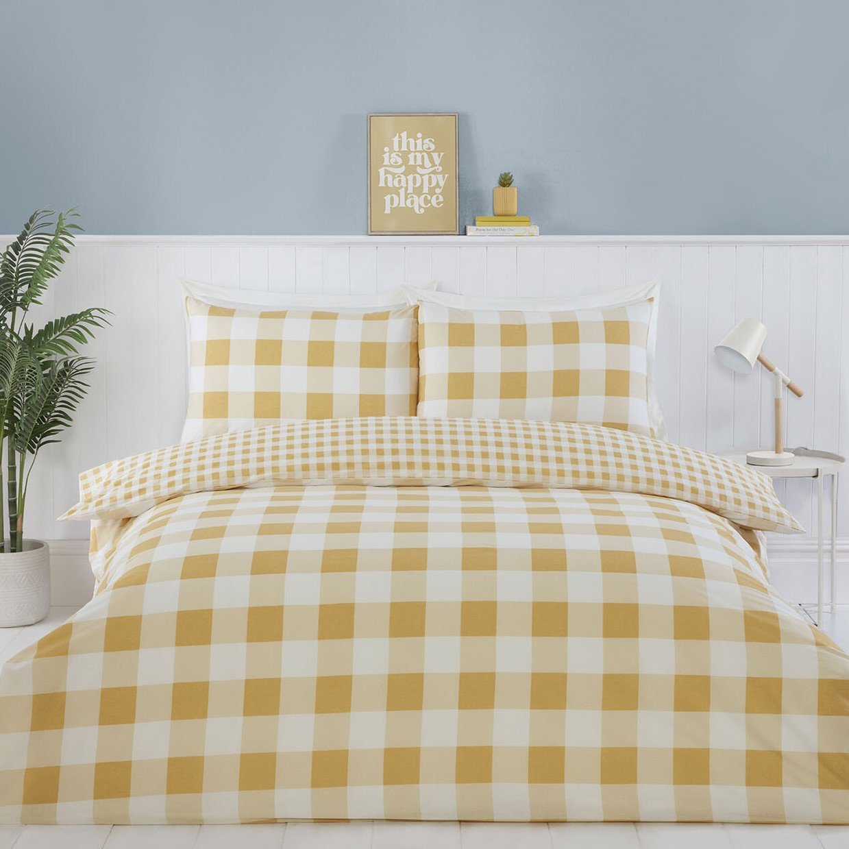 Portland Check Duvet Set - Yellow / King Image 1