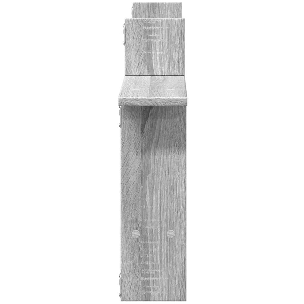 vidaXL Set of 2 3 Shelf Grey Sonoma Floating Wall Shelf Image 5