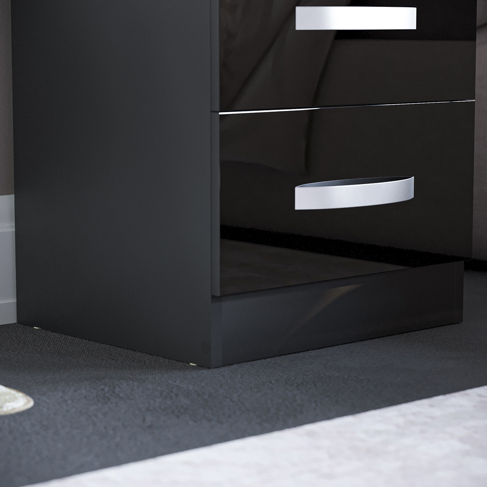 Vida Designs Hulio 2 Drawer Black Bedside Table Image 4