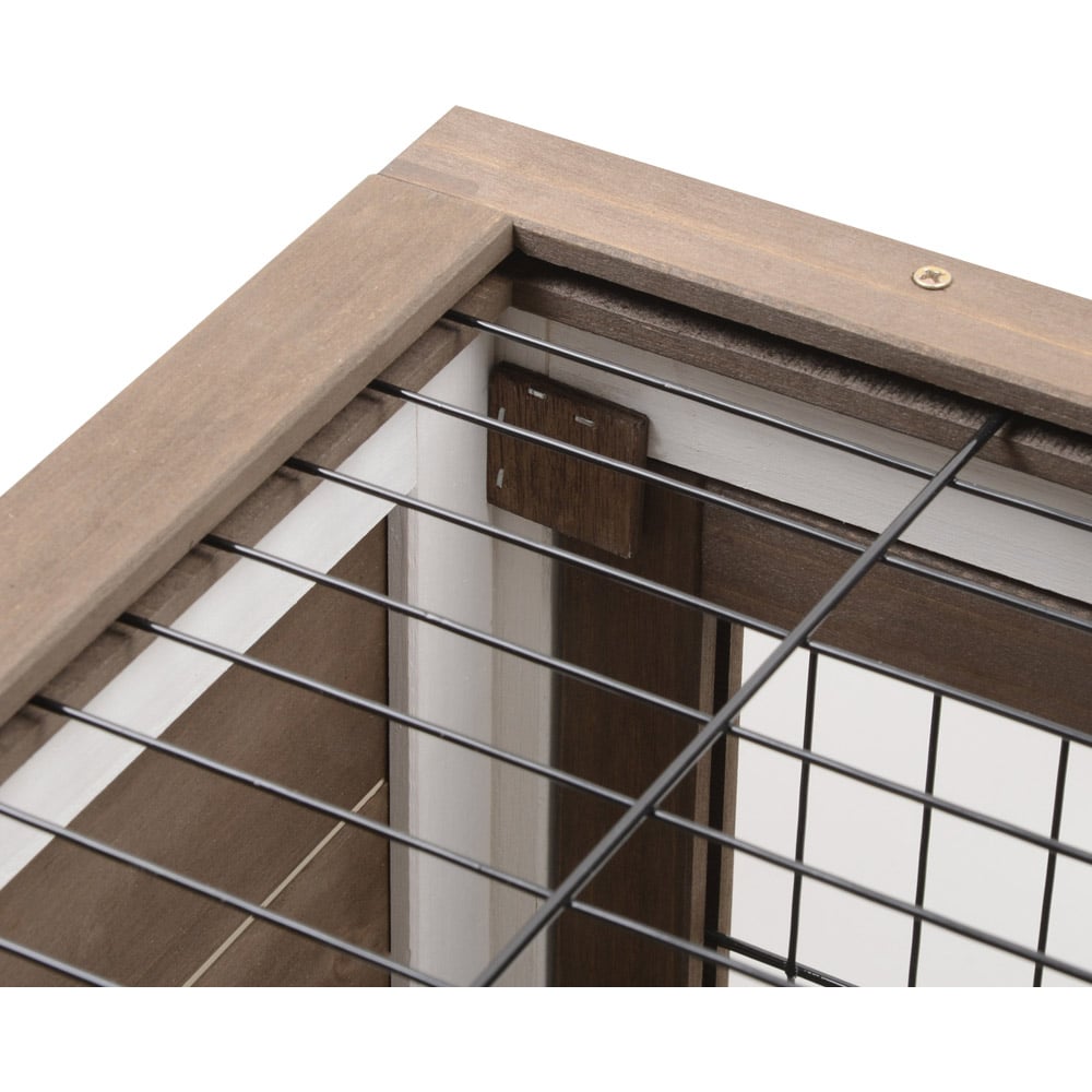 PawHut Wooden Indoor Rabbit Hutch with Wheels Image 2