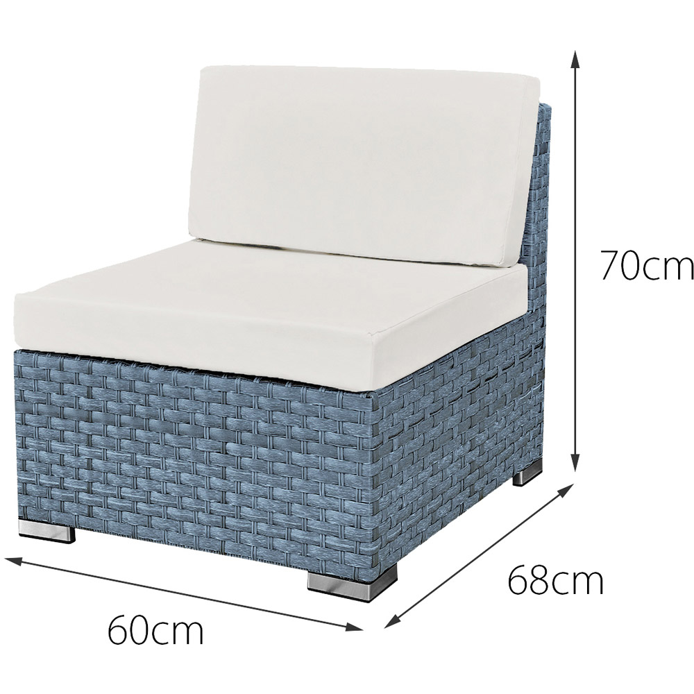 Oseasons Trinidad Deluxe 8 Seater Ocean Grey Rattan Sofa Set with White Cushions Image 5