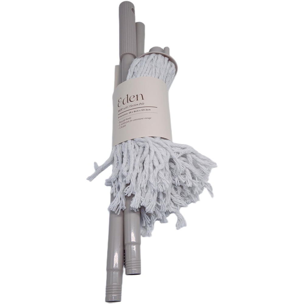 Eden Ribbed Mop with 3 Section Handle Grey Image 2