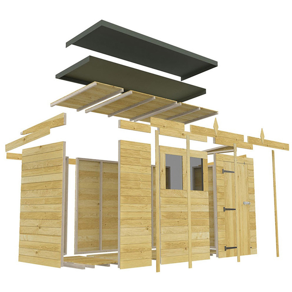 DIY Sheds 8 x 6ft Tongue and Groove Timber Pent Security Garden Shed Image 3