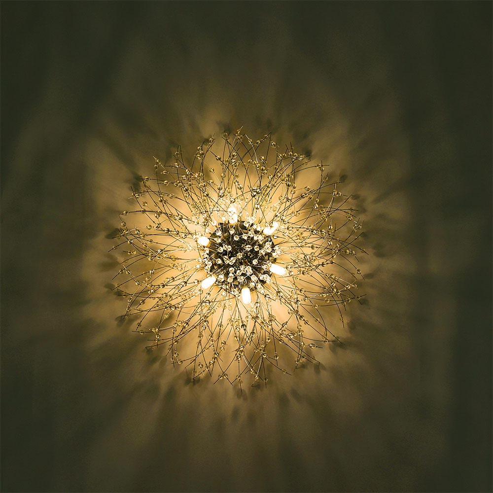 Living and Home Silver Sputnik Flush Mount Ceiling Light 50cm Image 5