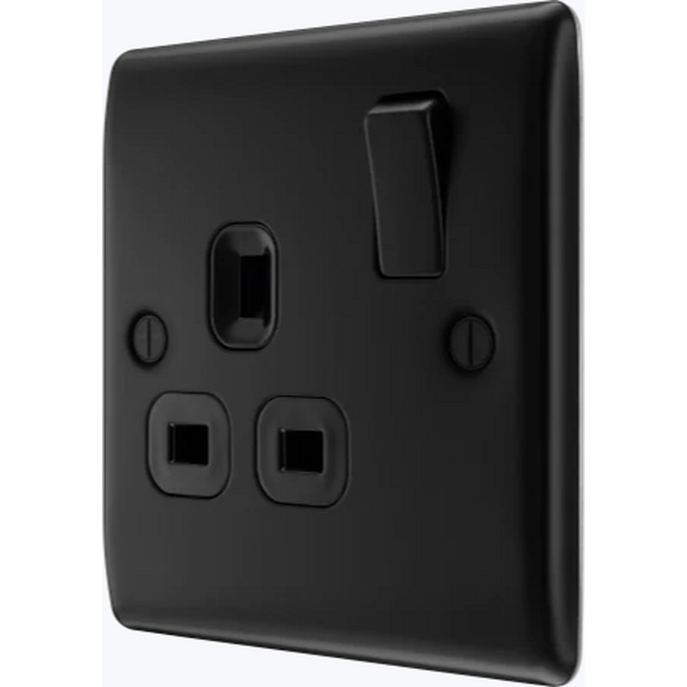 BG Nexus Metal 1 Gang Switch Matt Black Image 1