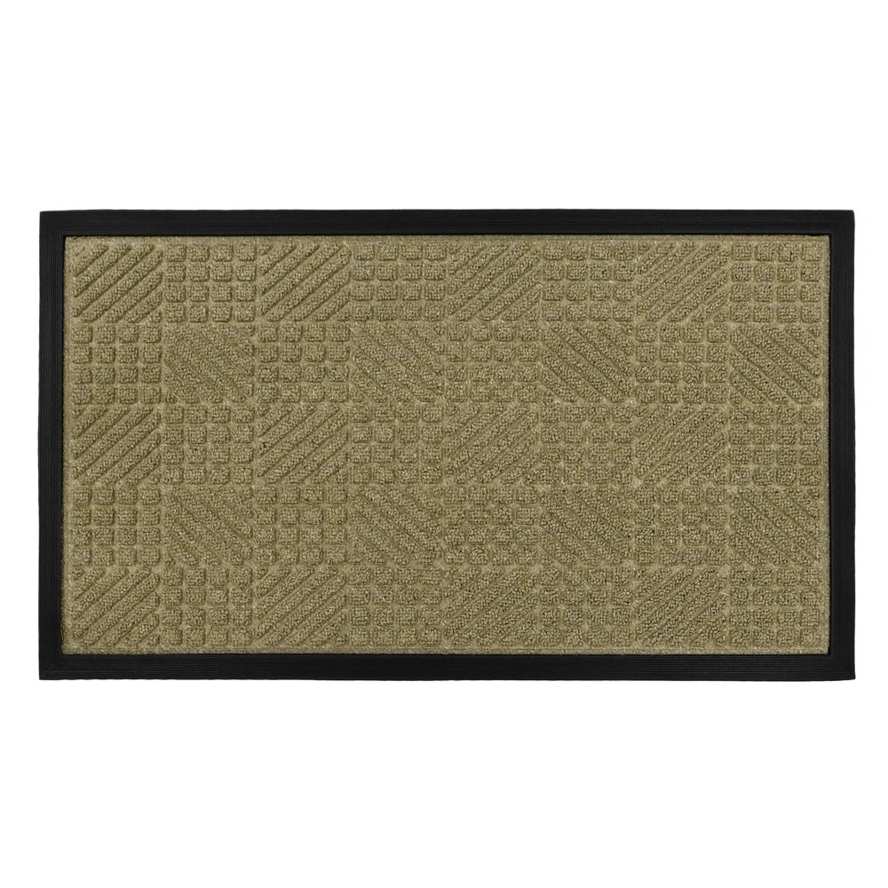 JVL Beige Firth Rubber Doormat 40 x 70cm Image 1